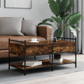 vidaXL Stolik kawowy, przydymiony dąb, 99x50x50 cm