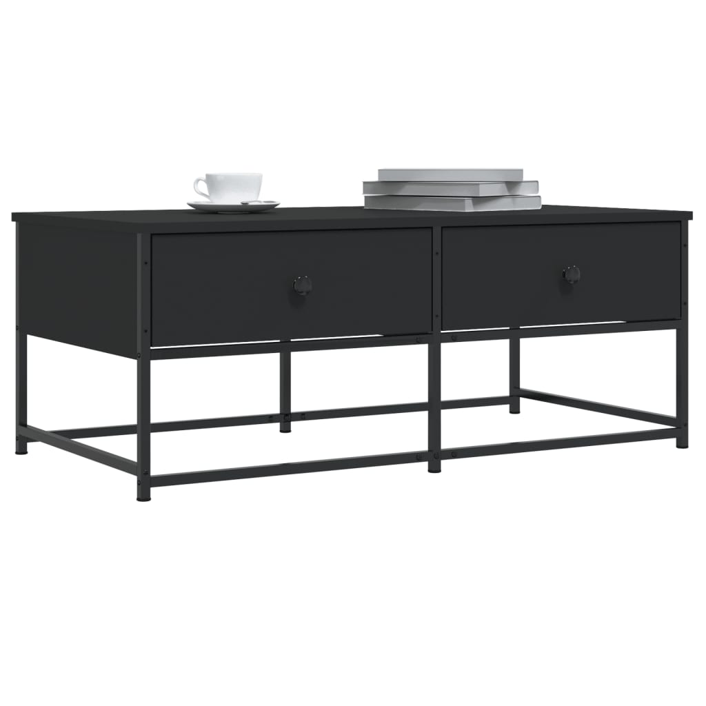 vidaXL Stolik kawowy, czarny 100x51x40 cm, materiał drewnopochodny