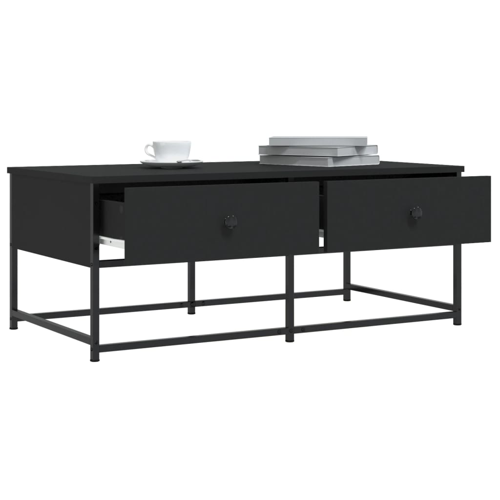 vidaXL Stolik kawowy, czarny 100x51x40 cm, materiał drewnopochodny