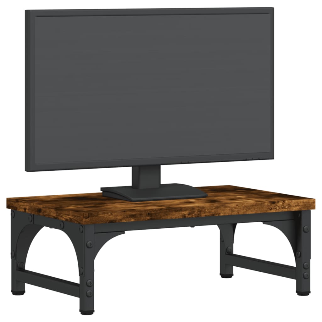 vidaXL Podstawka pod monitor, przydymiony dąb, 37x23x14 cm