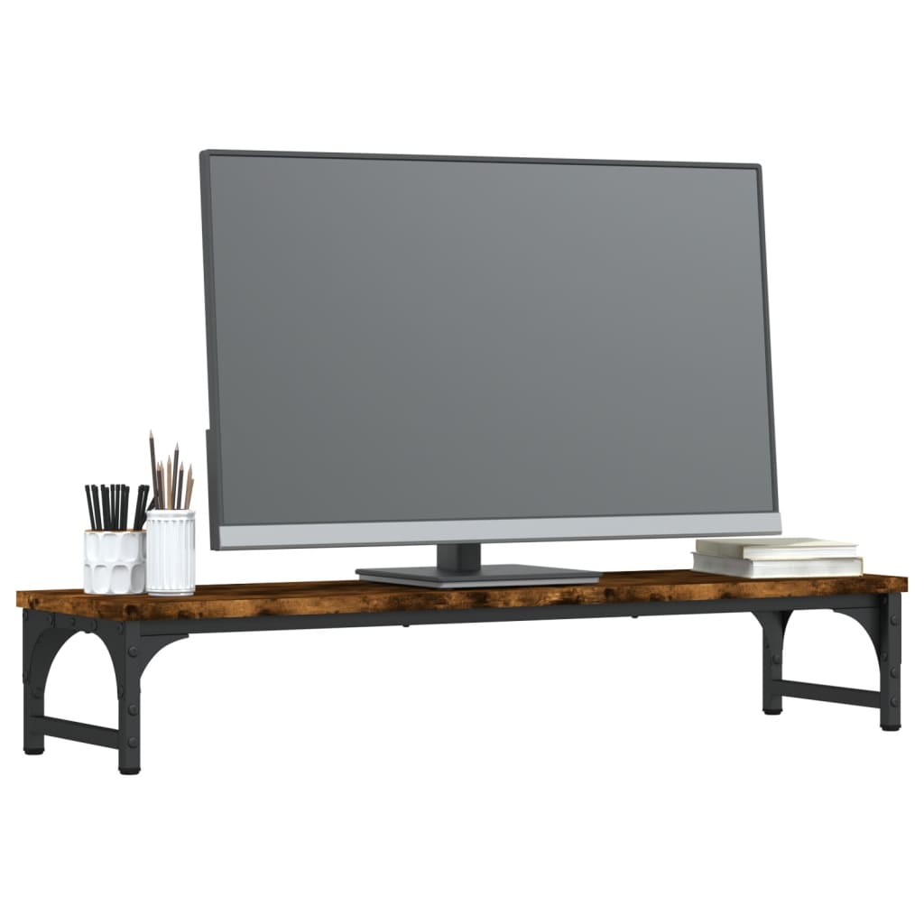 vidaXL Podstawka pod monitor, przydymiony dąb, 85x23x15,5 cm