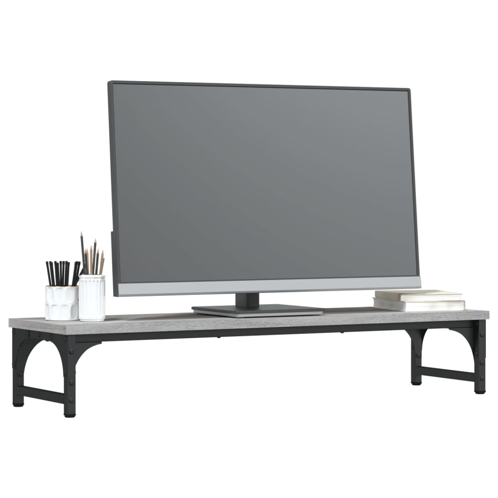 vidaXL Podstawka pod monitor, szary dąb sonoma, 85x23x15,5 cm