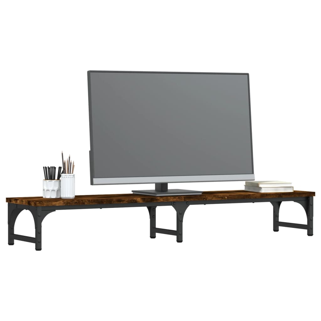 vidaXL Podstawka pod monitor, przydymiony dąb, 105x23x15,5 cm