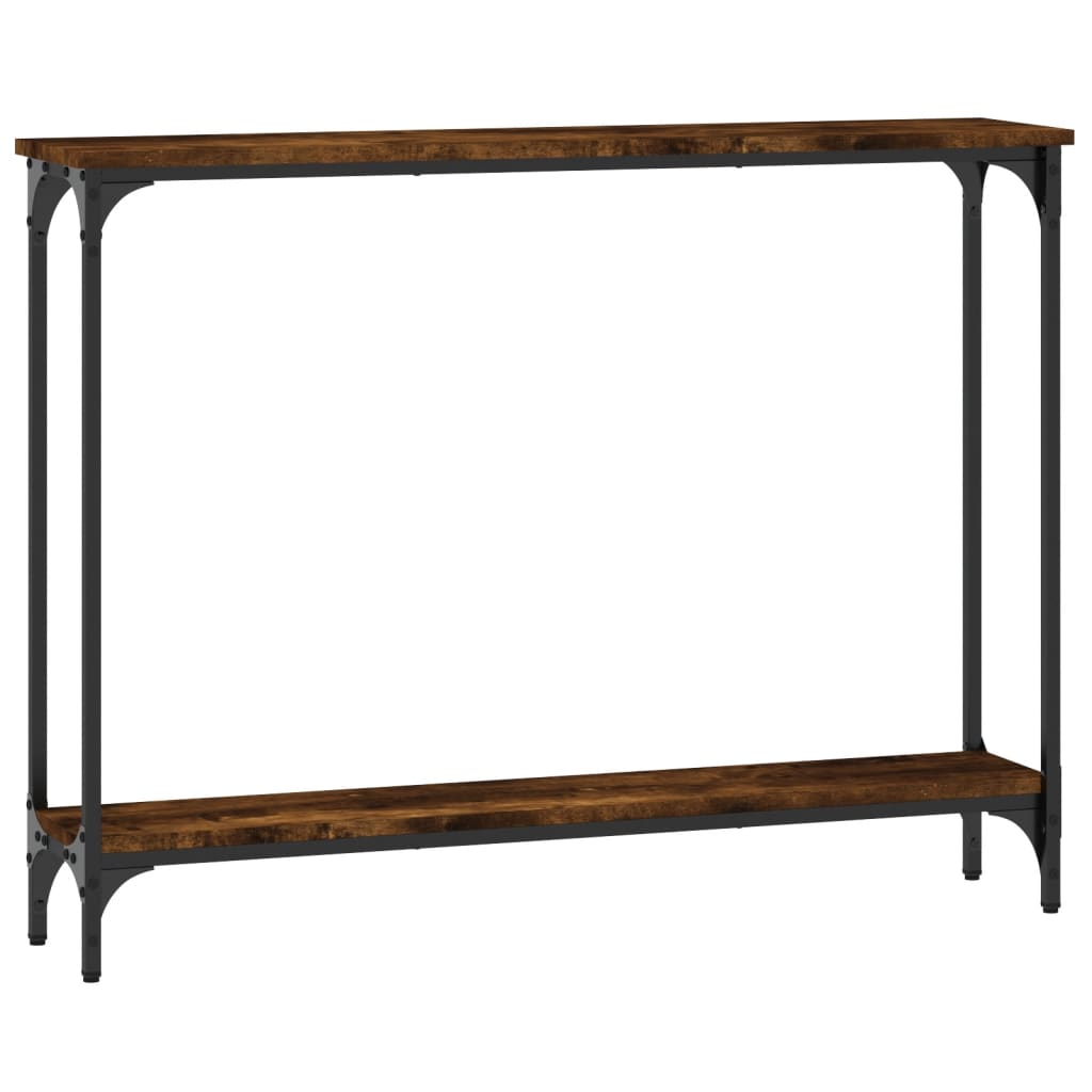 vidaXL Stolik konsolowy, przydymiony dąb, 100x22,5x75 cm
