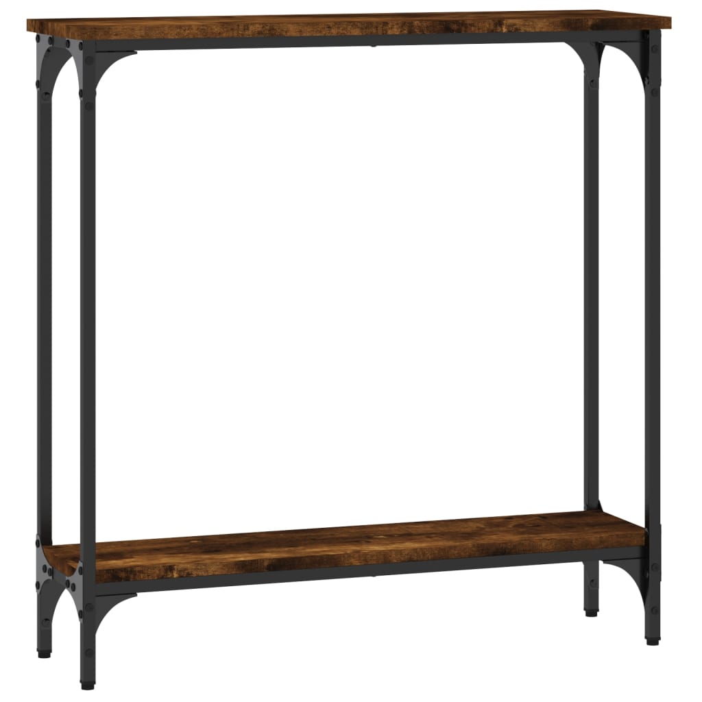 vidaXL Stolik konsolowy, przydymiony dąb, 75x22,5x75 cm