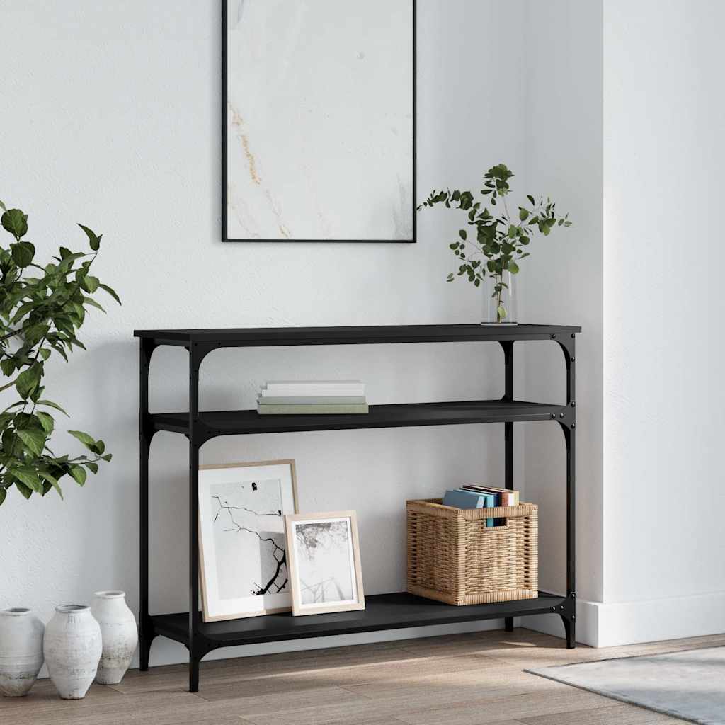 vidaXL Stolik konsolowy, czarny, 100x29x75 cm