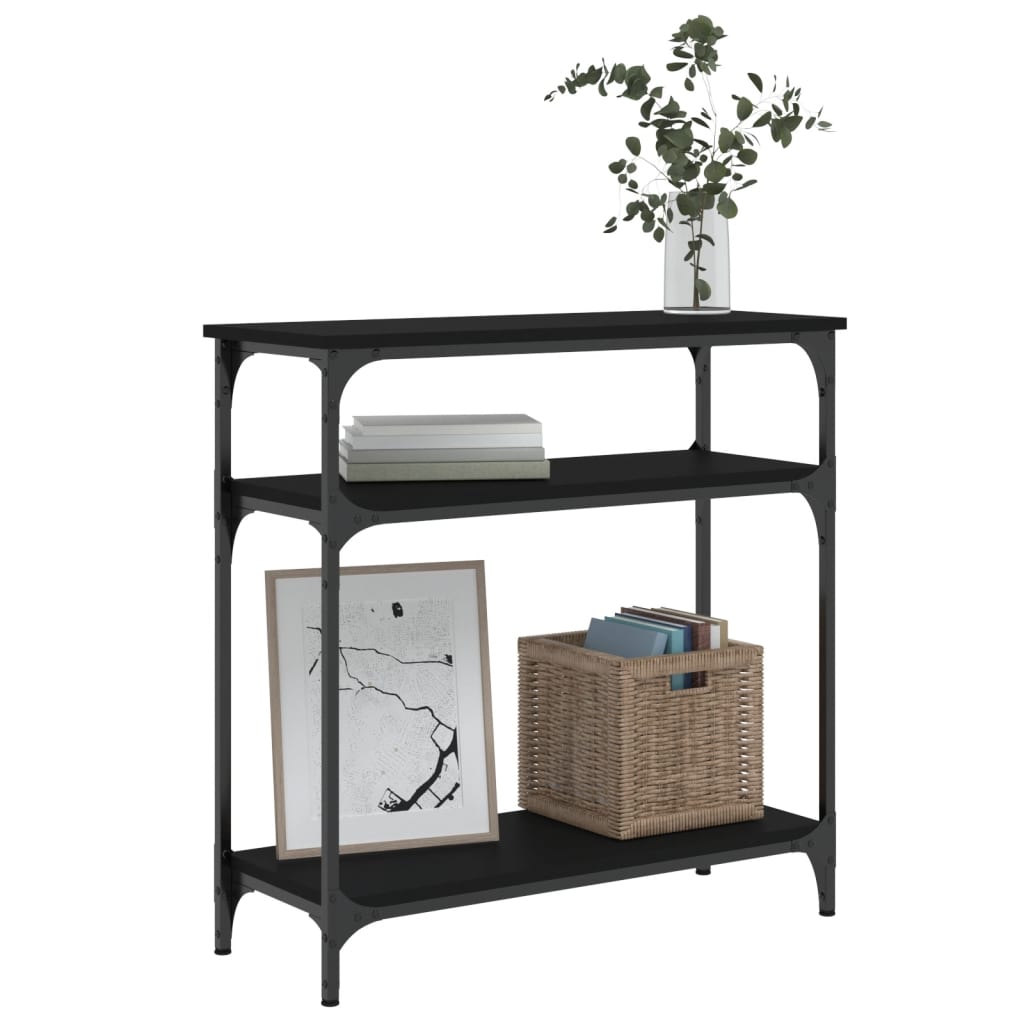 vidaXL Stolik konsolowy, czarny, 75x29x75 cm, materiał drewnopochodny