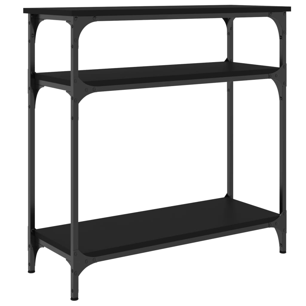 vidaXL Stolik konsolowy, czarny, 75x29x75 cm, materiał drewnopochodny