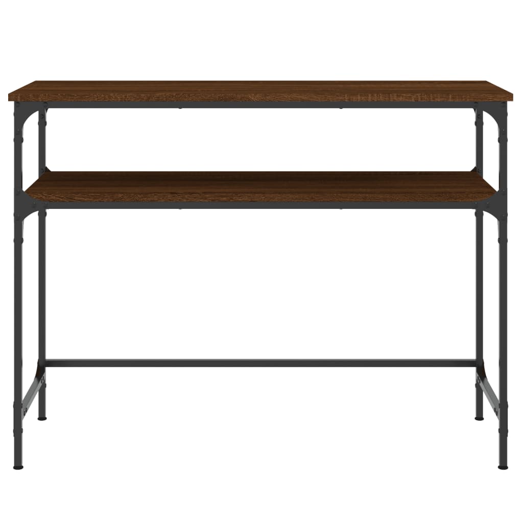 vidaXL Stolik konsolowy, brązowy dąb, 100x35,5x75 cm