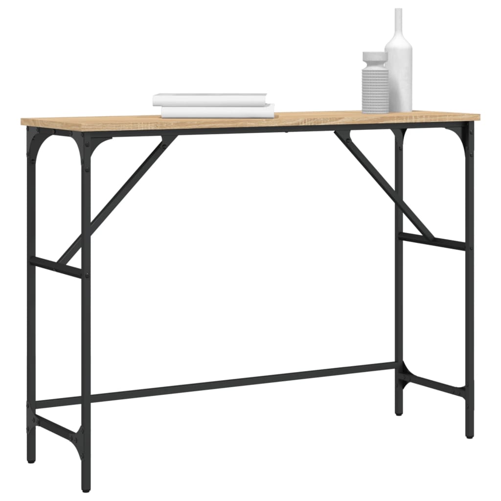 vidaXL Stolik konsolowy, dąb sonoma, 100x32x75 cm