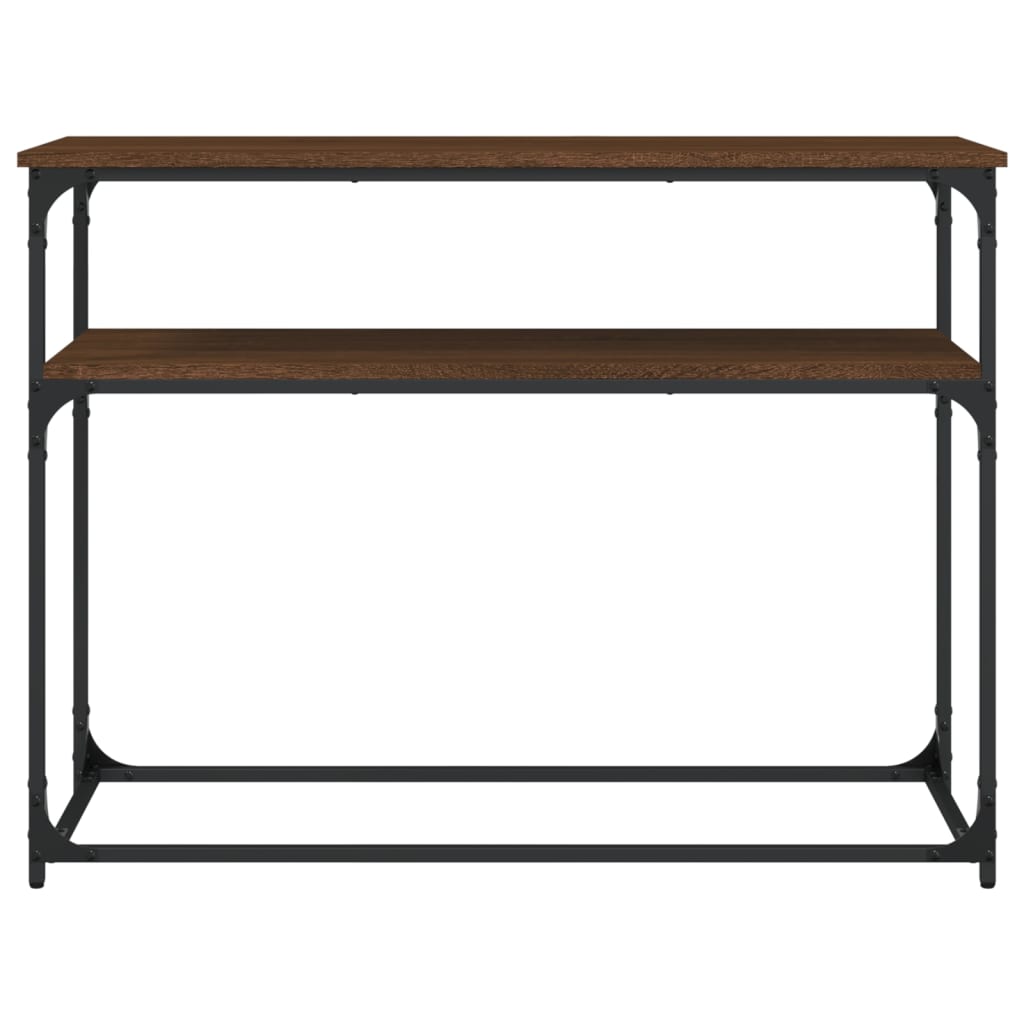 vidaXL Stolik konsolowy, brązowy dąb, 100x35,5x75 cm