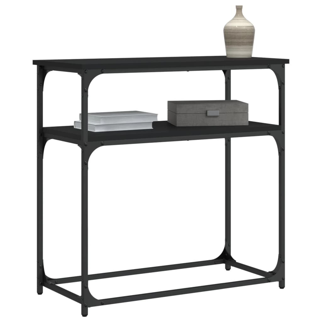vidaXL Stolik konsolowy, czarny, 75x35,5x75 cm