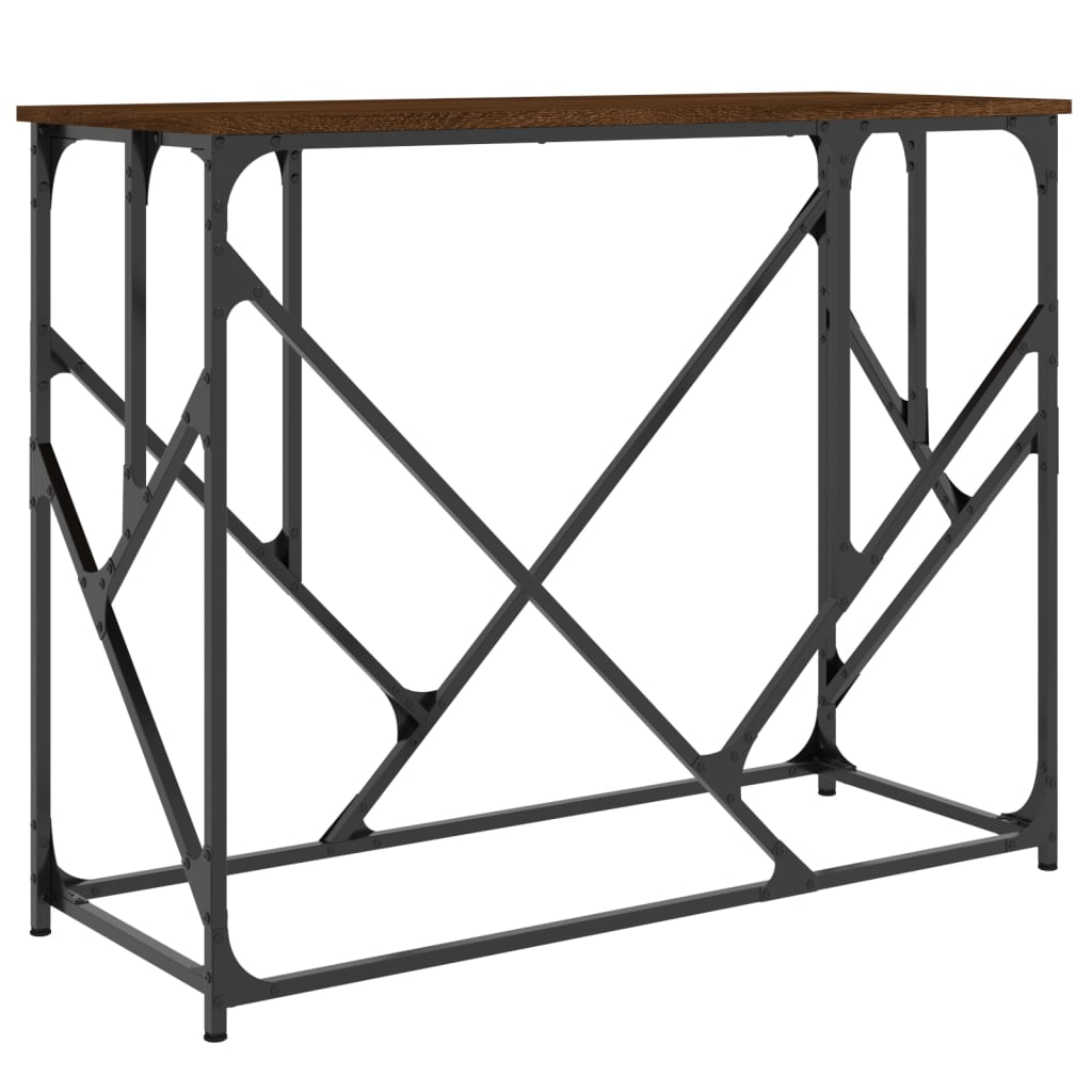 vidaXL Stolik konsolowy, brązowy dąb, 100x40x80 cm