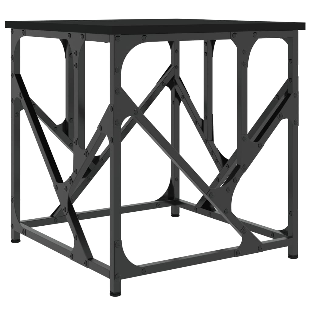 vidaXL Stolik kawowy, czarny, 45x45x47,5 cm, materiał drewnopochodny