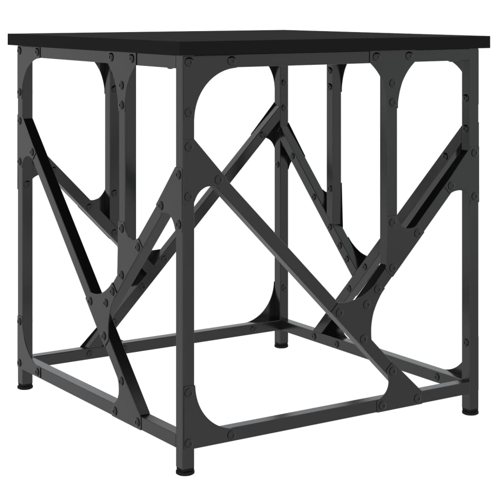 vidaXL Stolik kawowy, czarny, 45x45x47,5 cm, materiał drewnopochodny