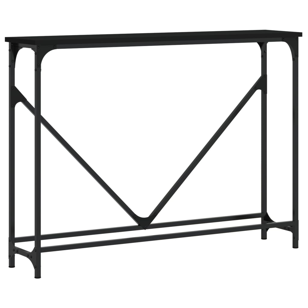 vidaXL Stolik konsolowy, czarny, 102x22,5x75 cm
