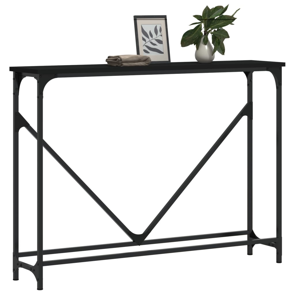 vidaXL Stolik konsolowy, czarny, 102x22,5x75 cm