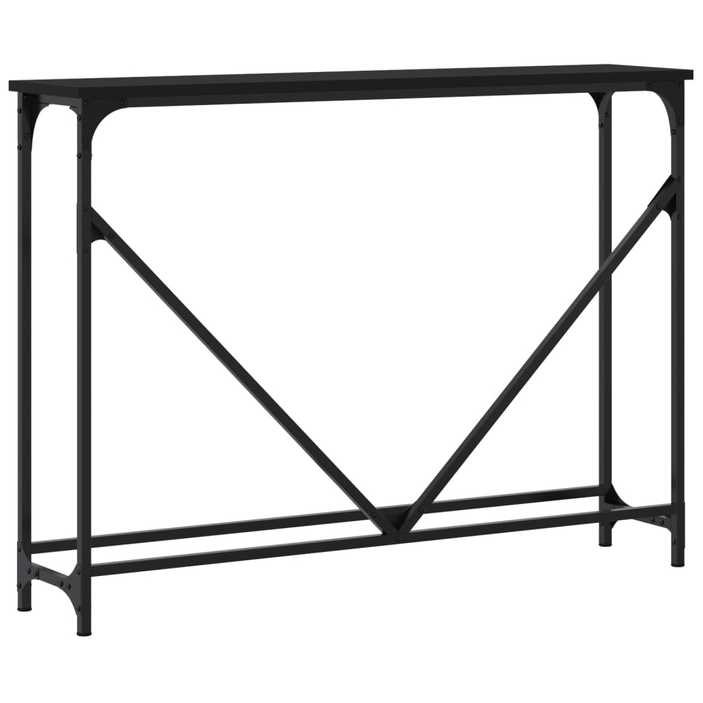 vidaXL Stolik konsolowy, czarny, 102x22,5x75 cm