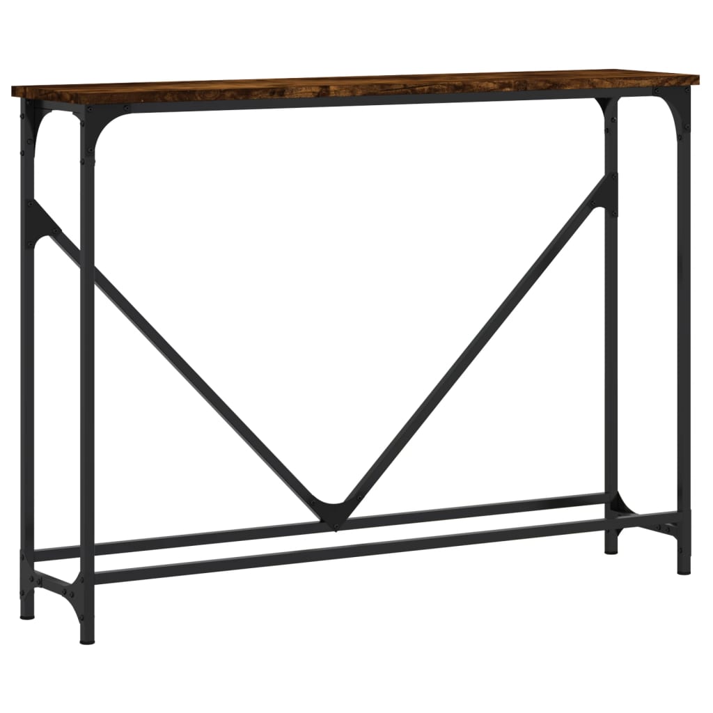 vidaXL Stolik konsolowy, przydymiony dąb, 102x22,5x75 cm