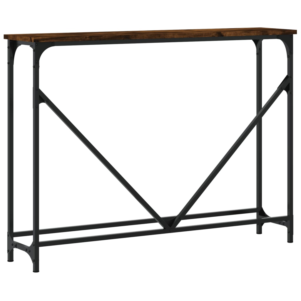 vidaXL Stolik konsolowy, przydymiony dąb, 102x22,5x75 cm