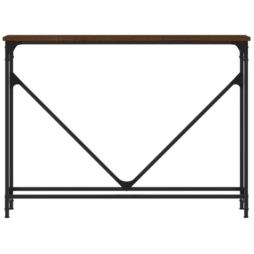 vidaXL Stolik konsolowy, brązowy dąb, 102x22,5x75 cm