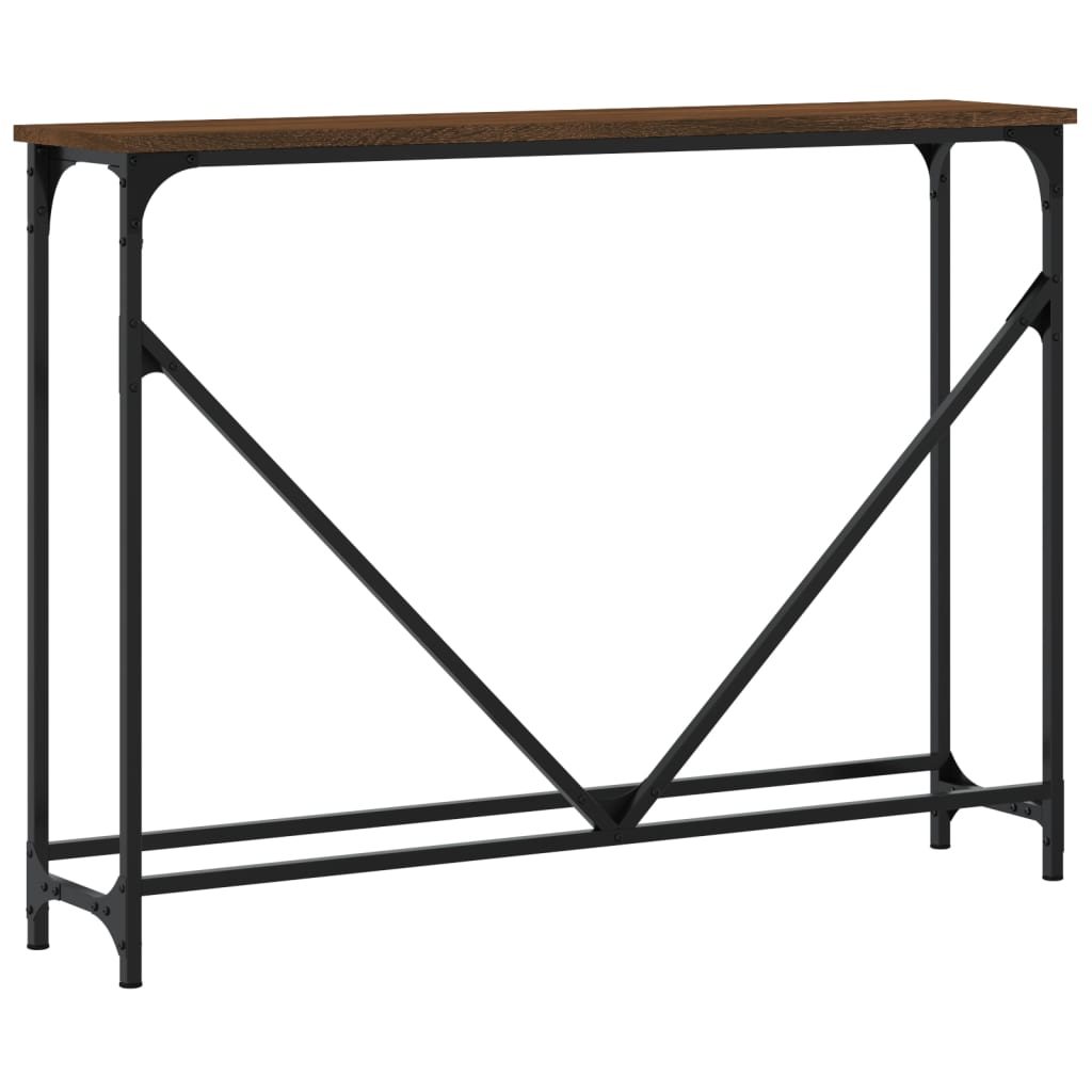 vidaXL Stolik konsolowy, brązowy dąb, 102x22,5x75 cm
