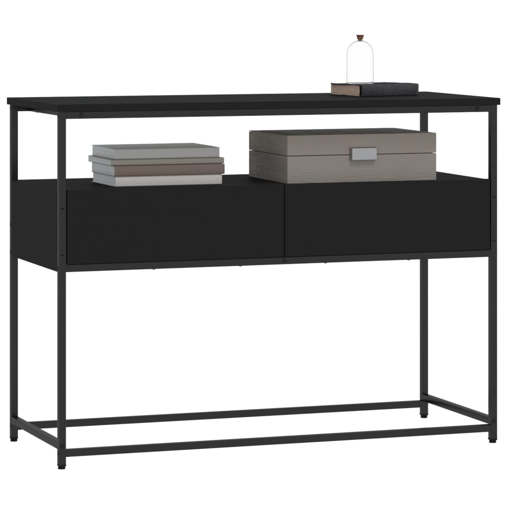 vidaXL Stolik konsolowy, czarny, 100x40x75 cm, materiał drewnopochodny