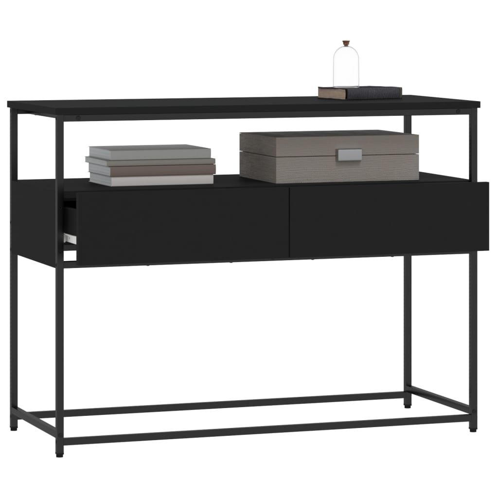 vidaXL Stolik konsolowy, czarny, 100x40x75 cm, materiał drewnopochodny