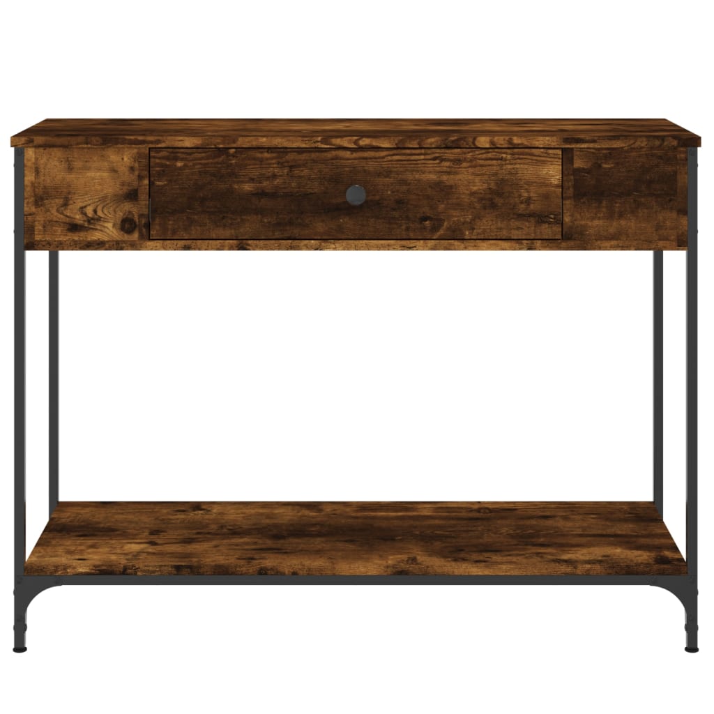 vidaXL Stolik konsolowy, przydymiony dąb, 100x34,5x75 cm