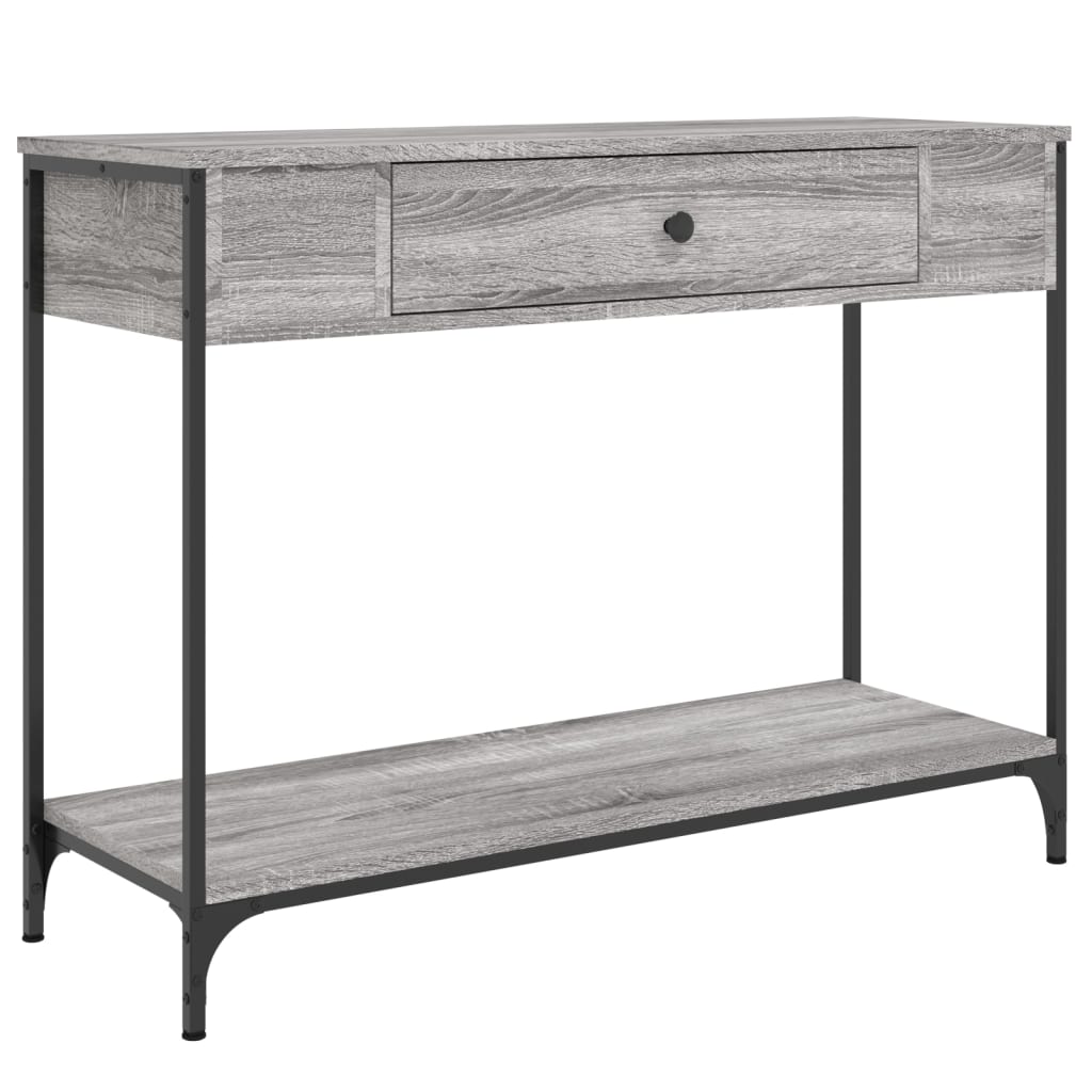 vidaXL Stolik konsolowy, szary dąb sonoma, 100x34,5x75 cm