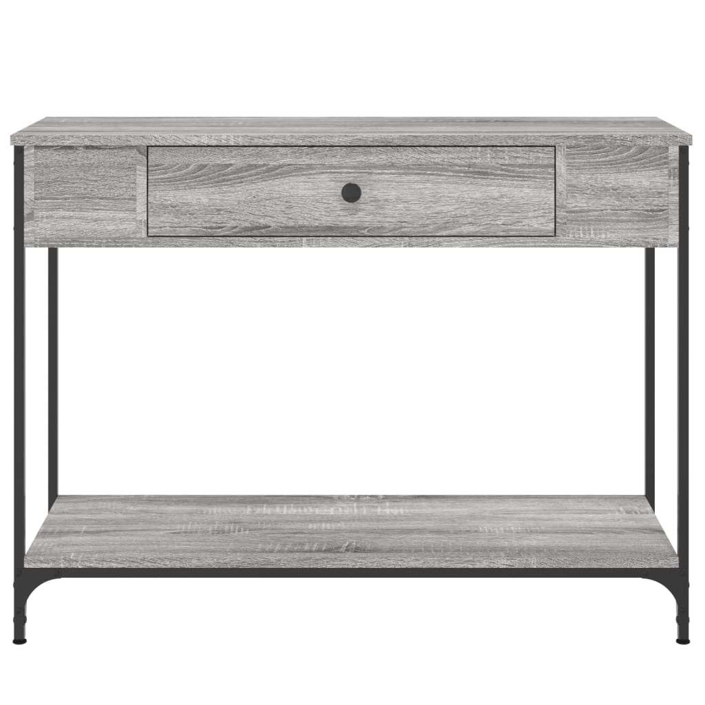 vidaXL Stolik konsolowy, szary dąb sonoma, 100x34,5x75 cm