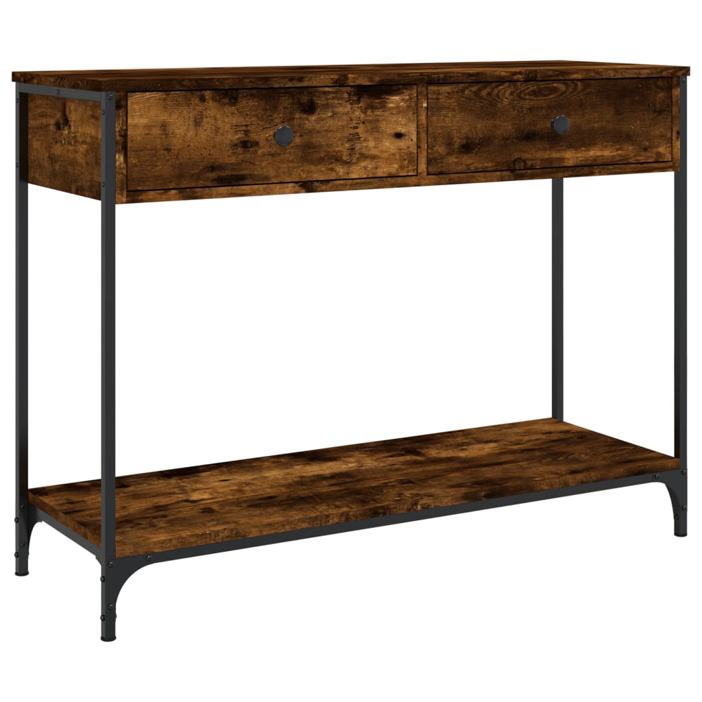 vidaXL Stolik konsolowy, przydymiony dąb, 100x34,5x75 cm