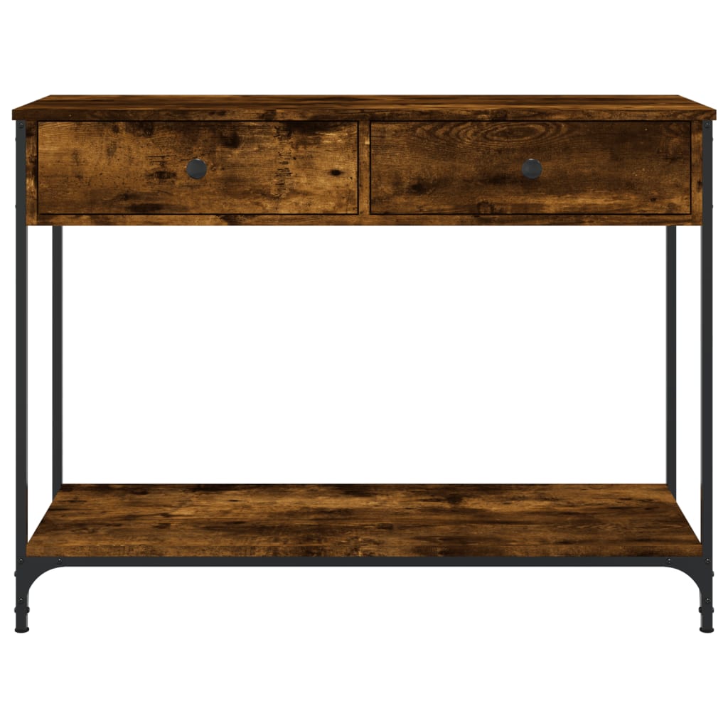 vidaXL Stolik konsolowy, przydymiony dąb, 100x34,5x75 cm