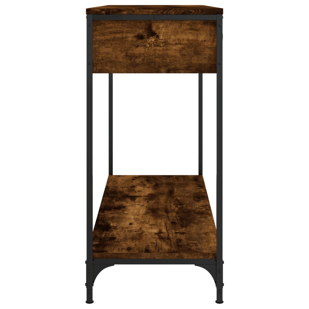 vidaXL Stolik konsolowy, przydymiony dąb, 100x34,5x75 cm