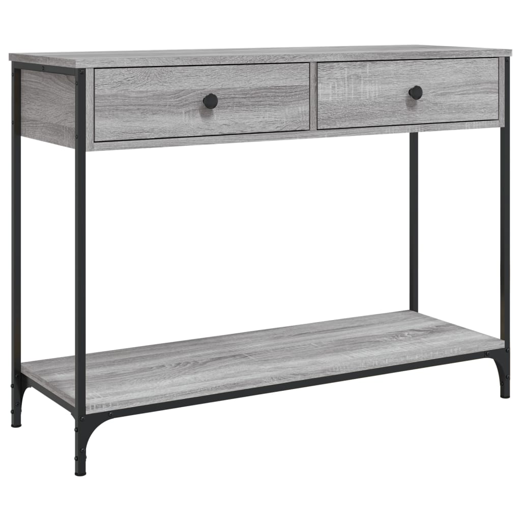 vidaXL Stolik konsolowy, szary dąb sonoma, 100x34,5x75 cm