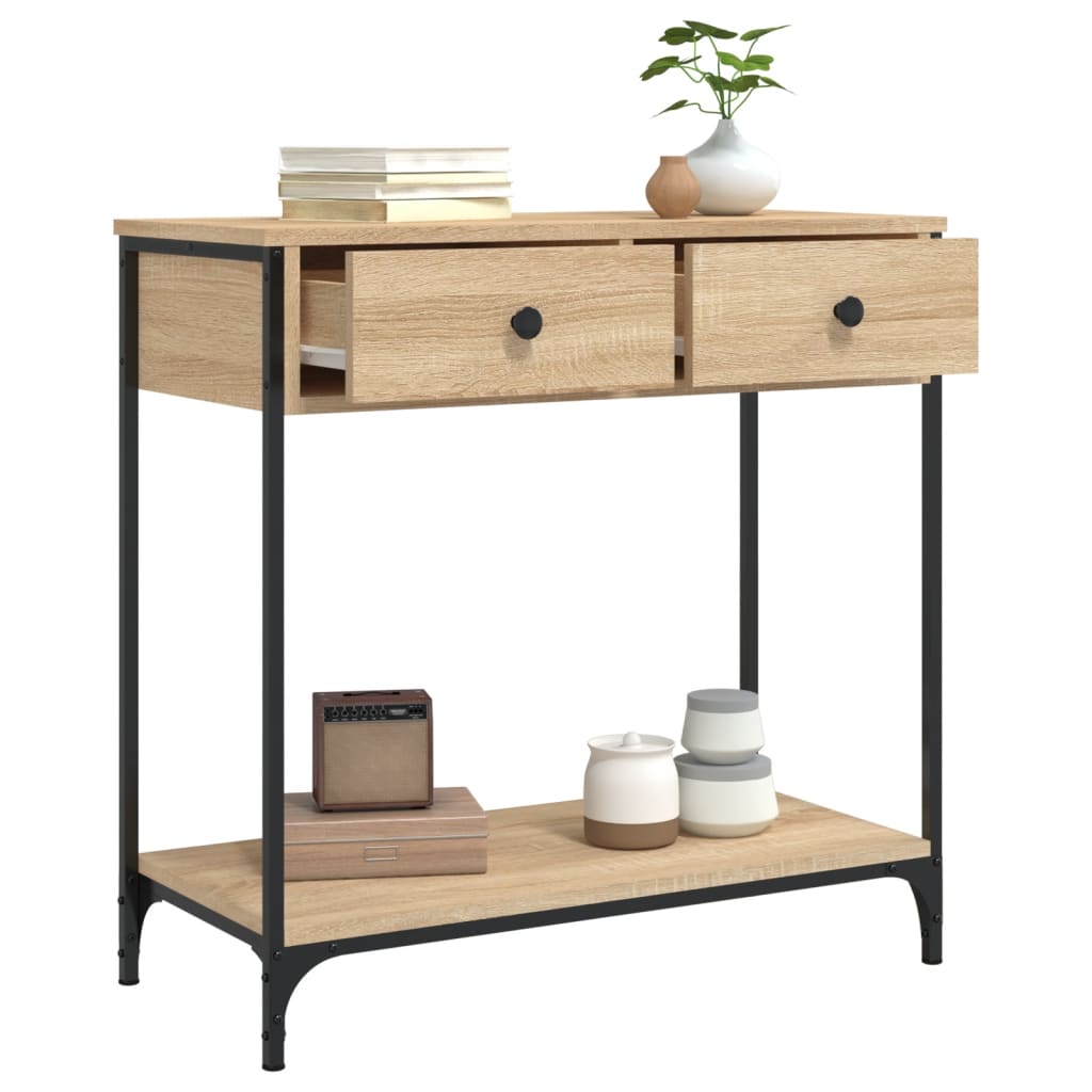 vidaXL Stolik konsolowy, dąb sonoma, 75x34,5x75 cm