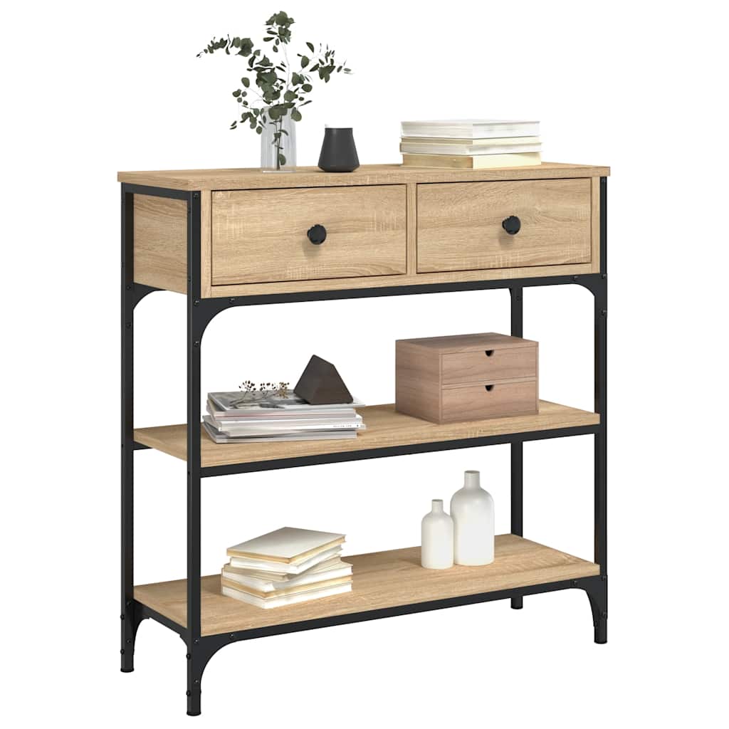 vidaXL Stolik konsolowy, dąb sonoma, 72,5x25x75 cm