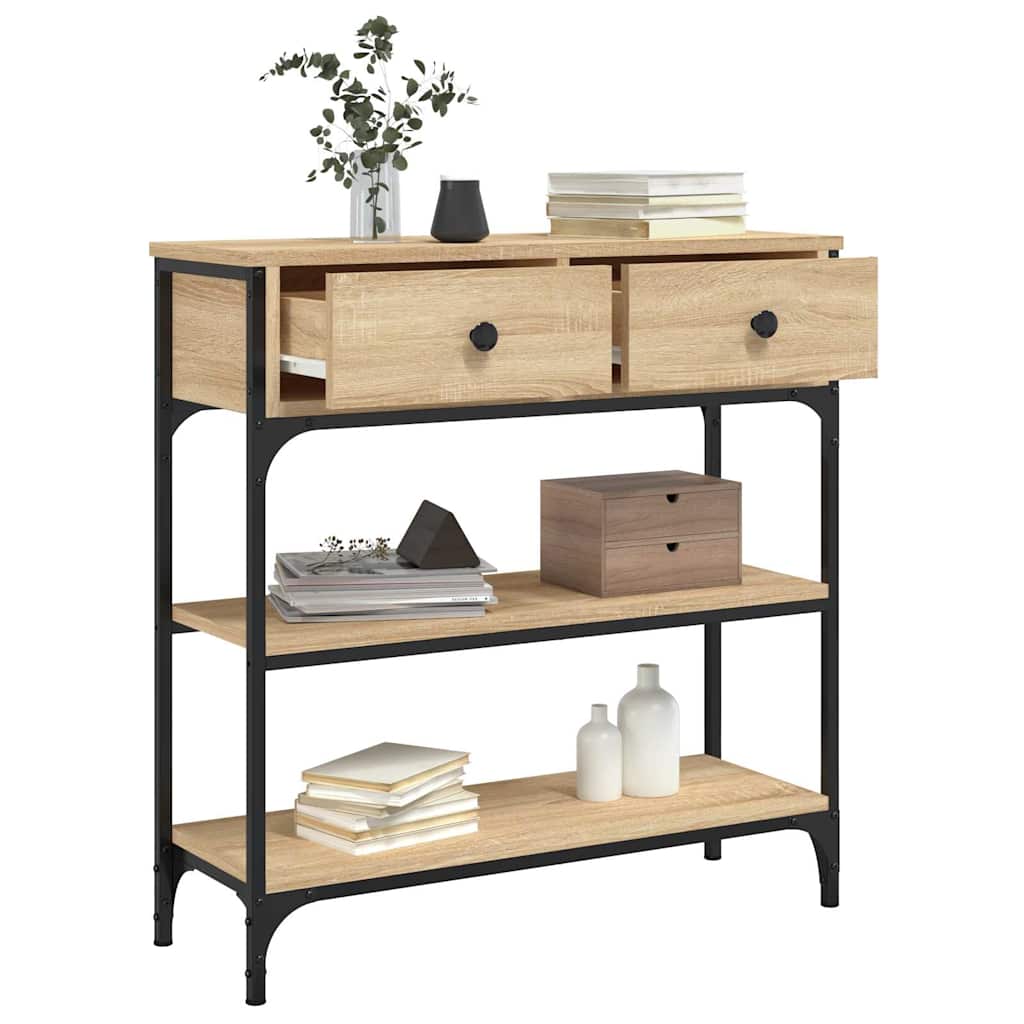 vidaXL Stolik konsolowy, dąb sonoma, 72,5x25x75 cm