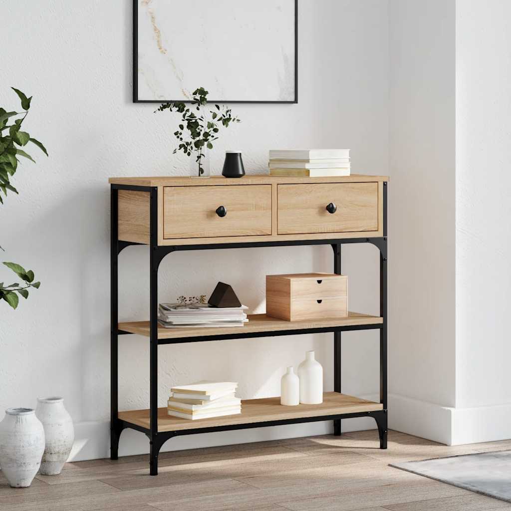 vidaXL Stolik konsolowy, dąb sonoma, 72,5x25x75 cm