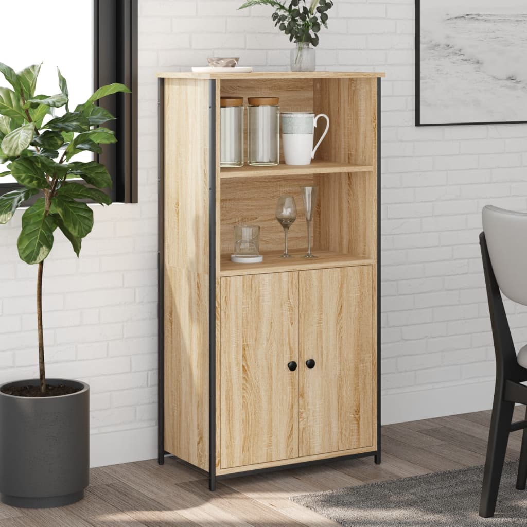 vidaXL Szafka, dąb sonoma, 62x36x121,5 cm, materiał drewnopochodny