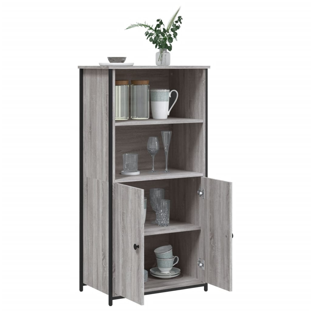 vidaXL Szafka, szary dąb sonoma, 62x36x121,5cm materiał drewnopochodny