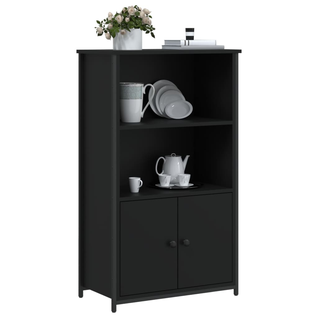 vidaXL Szafka, czarna, 62x32x103,5 cm, materiał drewnopochodny