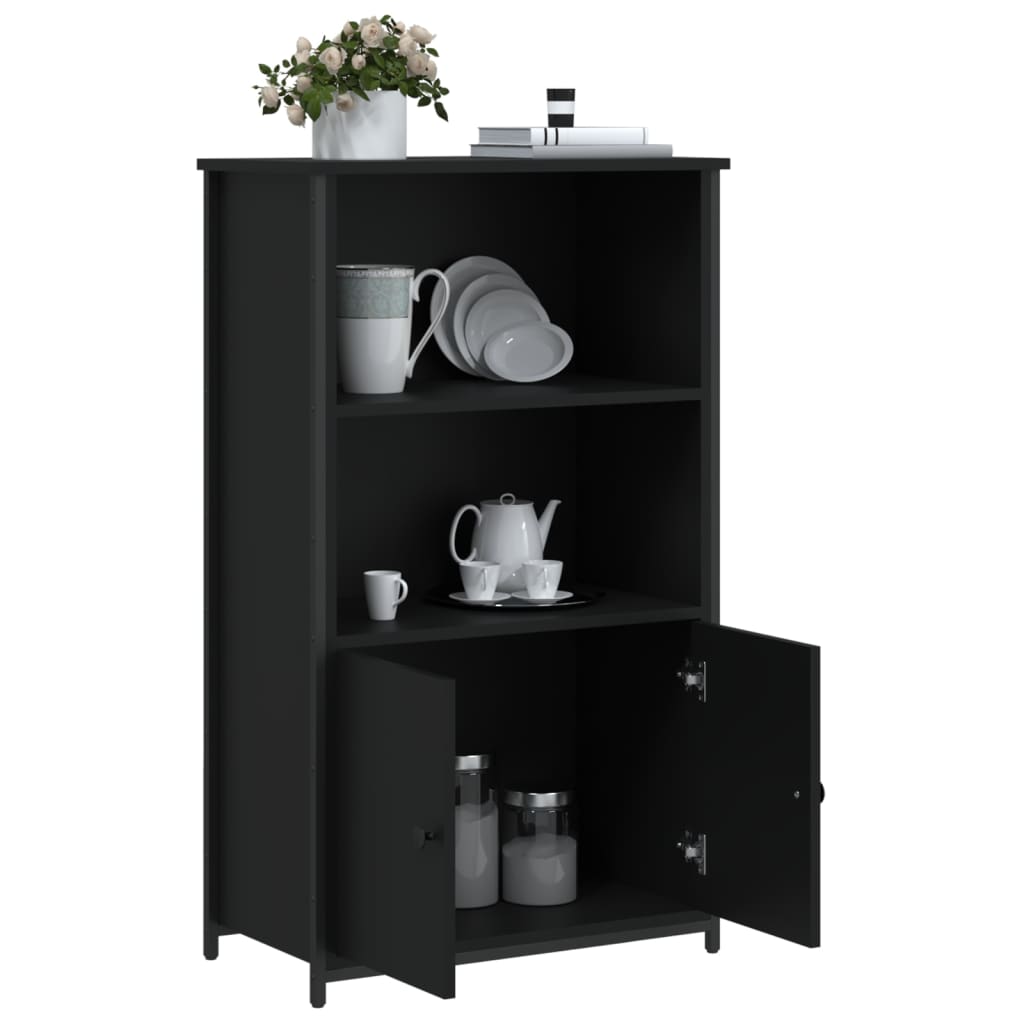 vidaXL Szafka, czarna, 62x32x103,5 cm, materiał drewnopochodny