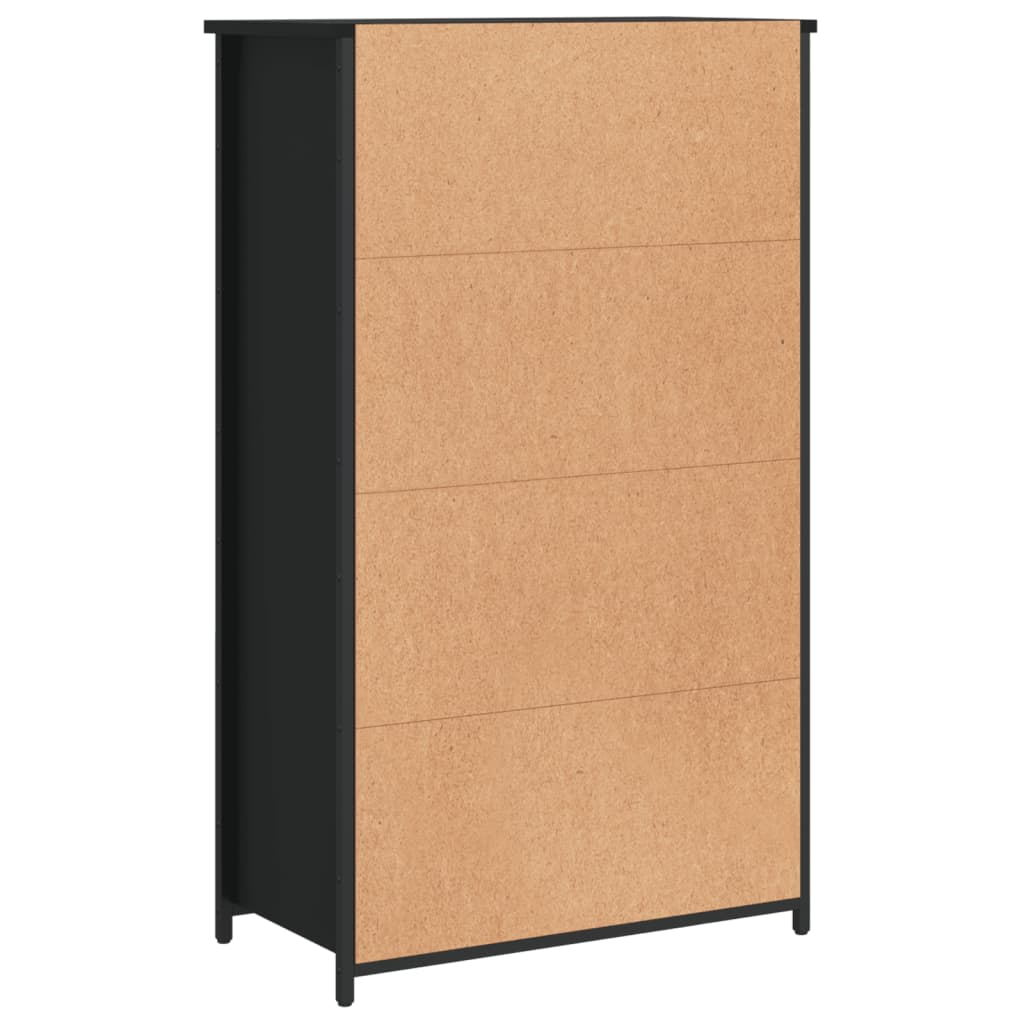 vidaXL Szafka, czarna, 62x32x103,5 cm, materiał drewnopochodny
