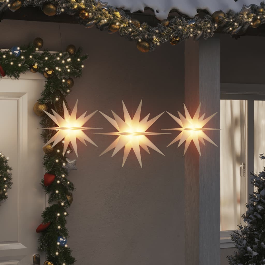 vidaXL Ozdoby świetlne z LED, 3 szt., składane, białe