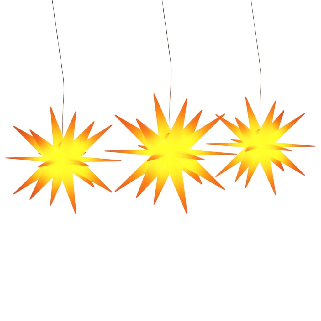 vidaXL Ozdoby świetlne z LED, 3 szt., składane, żółte