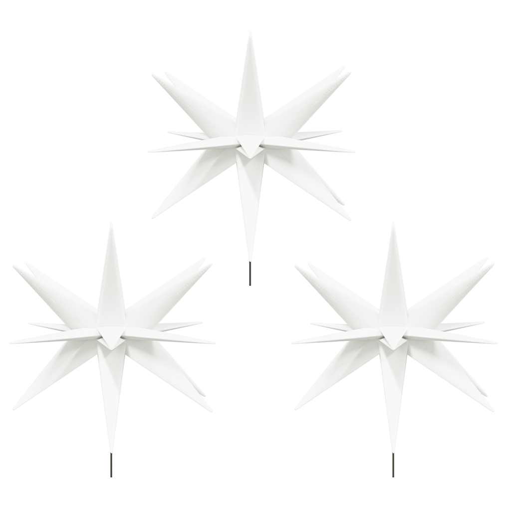 vidaXL Ozdoby świetlne LED z prętami, składane, 3 szt., białe, 35 cm