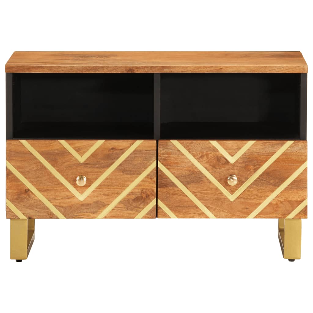 vidaXL Szafka pod TV, brązowo-czarna 70x33,5x46 cm, lite drewno mango