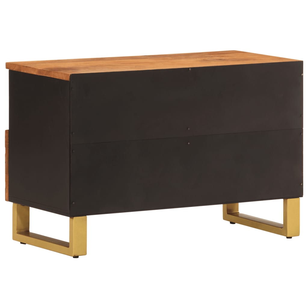 vidaXL Szafka pod TV, brązowo-czarna 70x33,5x46 cm, lite drewno mango