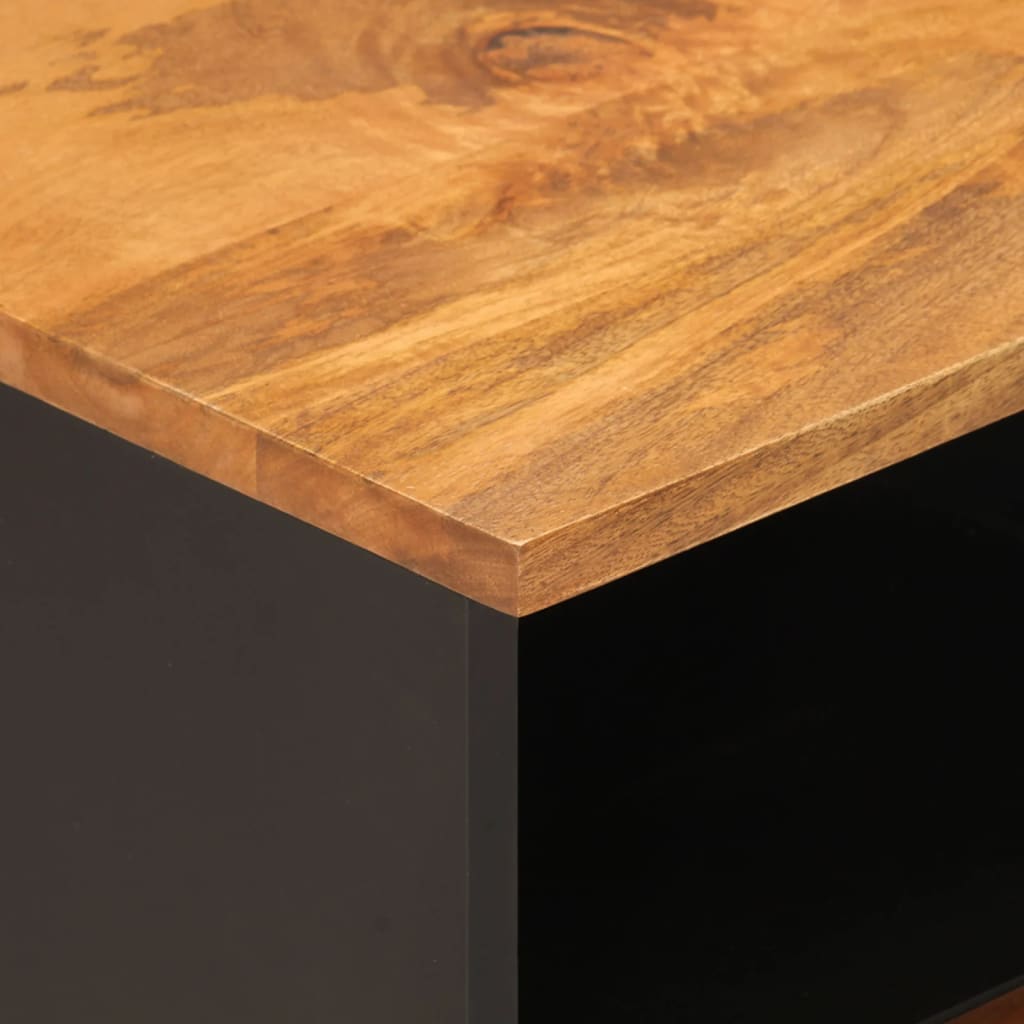 vidaXL Szafka pod TV, brązowo-czarna 70x33,5x46 cm, lite drewno mango